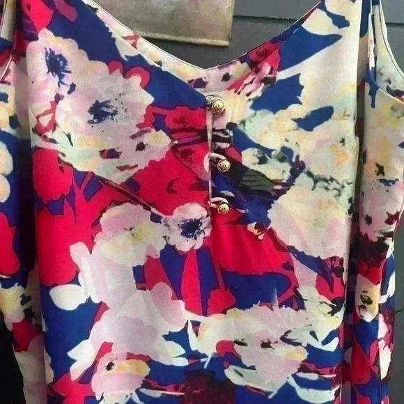 Yumi Kim spaghetti strap abstract floral tank top medium - Picture 3 of 4